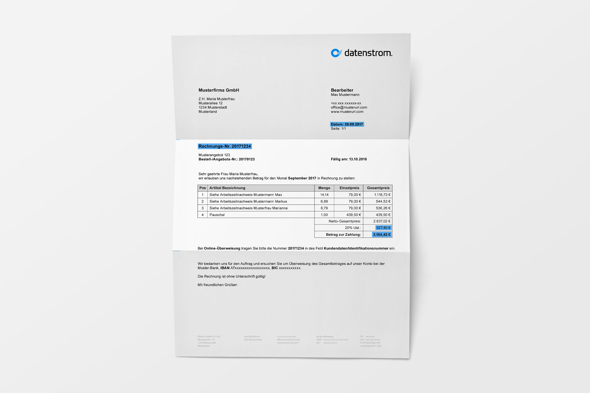 Beim Ausfüllen von Belegdaten werden Sie von der automatischen Texterkennung und von intelligenten Algorithmen unterstützt.